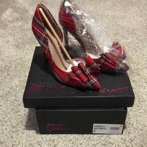 Brand new never worn Betsey Johnson plaid high heels!